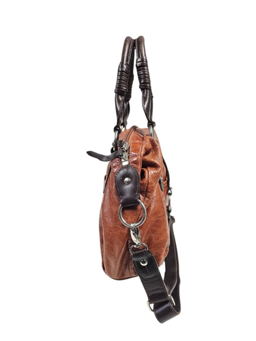 Ellington slouchy leather crossbody & top handle bag with key fob - Picture 4 of 12